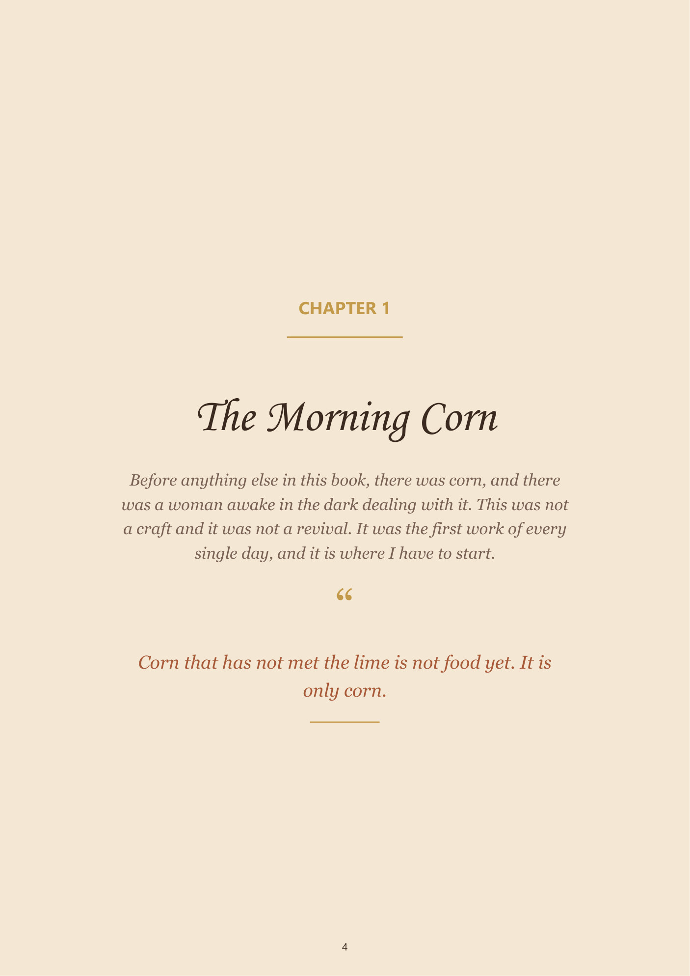 The free chapter, open on a table